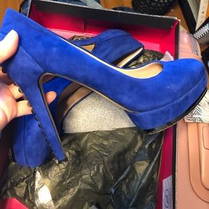 Vince Camuto Blue Suede Heels